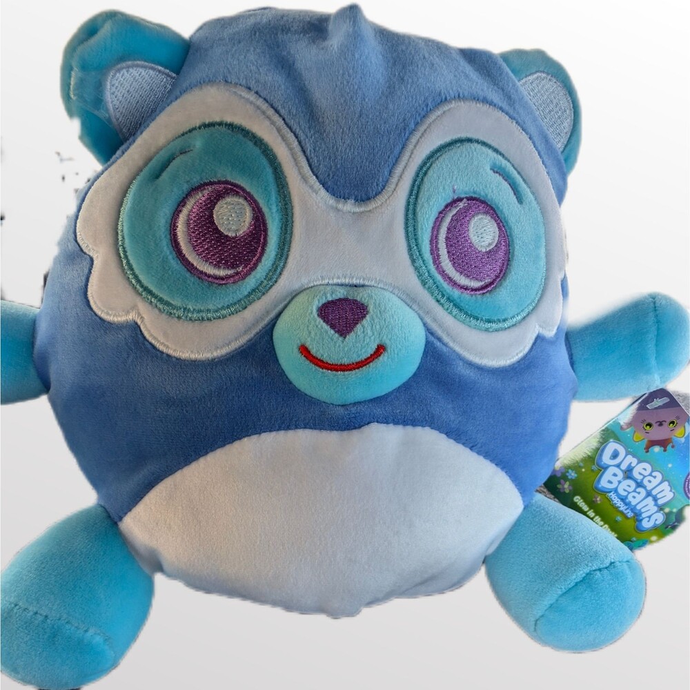 Raccoon Glow Plush Kid's Squishy Stuffy Comfort Hugs Dream Beams Blue Animal Toy